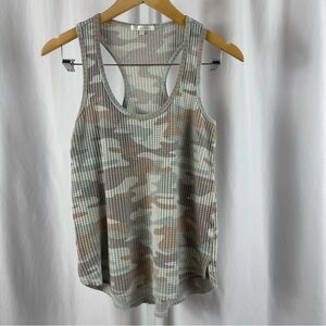 Z Supply Small Camo Textured Waffle Racerback Tank Top Gym Outdoor Gym Active